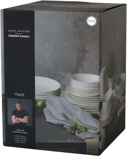 Vista 5 de Royal Doulton Exclusivamente para Gordon Ramsay Maze Denim Line Juego de vajilla de 16 piezas