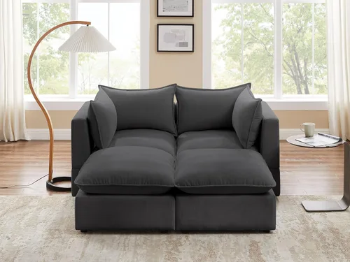 Vista 13 de Sofá modular seccional, sofá de nube de asiento profundo, cojines ultra cómodos, tapicería suave, funda extraíble, 4 plazas para sala de estar