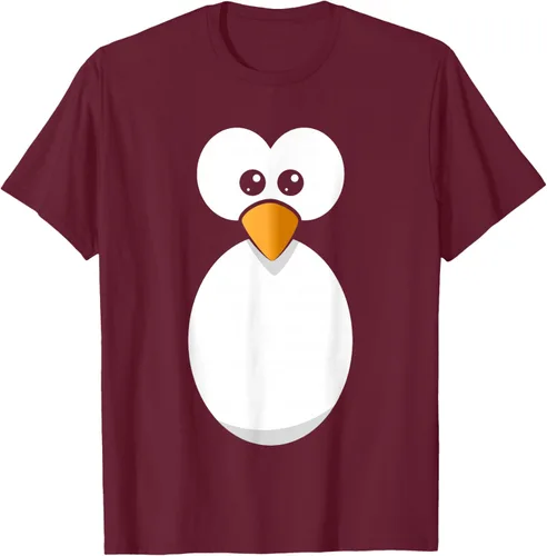Vista 12 de Camiseta divertida con diseño de cara de pingüino o disfraz fácil, color negro, talla S
