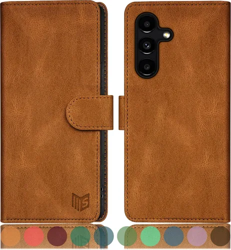 Vista 14 de SUANPOT Funda tipo cartera para Samsung Galaxy S24 5G con bloqueo RFID, tarjetero de crédito, funda protectora de piel sintética con tapa para Negro