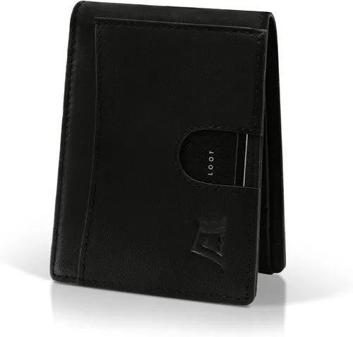 Vista 7 de Kings Loot Carteras de cuero genuino Kings Fold para hombre, Negro -, Cartera Rfid
