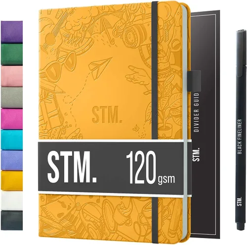 Vista 31 de Cuaderno de cuadrícula de puntos con viñetas Cuadernos diarios A5 para escritura personal, trabajo, mujeres papel grueso de 120gsm, tapa dura