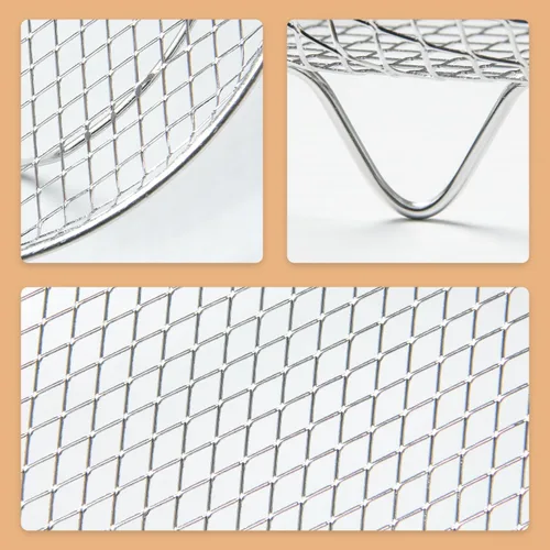 Vista 5 de Estantes para freidora de aire de acero inoxidable, 11 piezas, accesorios universales para freidora de aire, estantes deshidratadores apilables de 3
