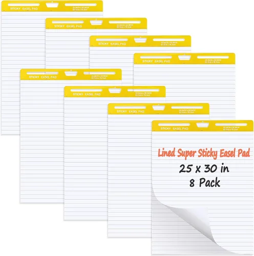 Vista 10 de ReliThick 2 almohadillas adhesivas de caballete, 25 x 30 pulgadas, blanco, 30 hojas/bloc, papel de tabla de anclaje para profesores, tabla de líneas