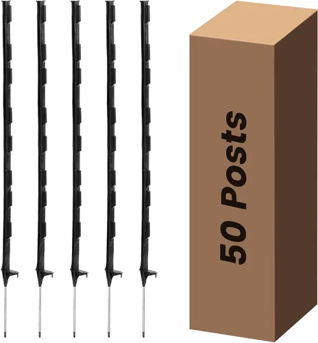 Vista 14 de Postes de Cerca Eléctrica Paquete de 25, Poste de Cerca de 48 pulgadas para Insertar, Postes Temporales de Plástico para Cerca para Protección