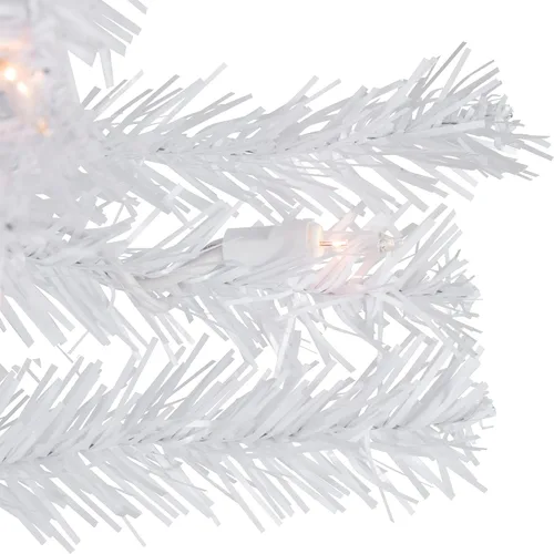 Vista 5 de Árbol de Navidad artificial preiluminado de madera de pino blanco delgado de 3 pies
