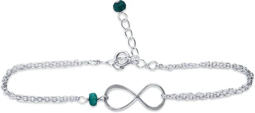 Vista 69 de Pulsera con dije de infinito con piedra natal, joyería hecha a mano, regalo para ella
