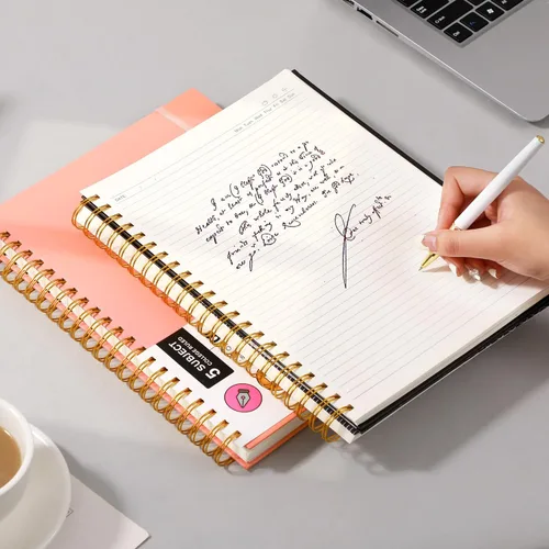 Vista 6 de Yoment Cuaderno de espiral de tapa dura de 8.5 x 11 pulgadas, 240 páginas, cuadernos grandes A4 para el trabajo, 100 GSM, cuaderno de papel
