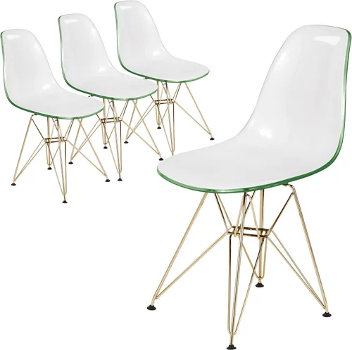 Vista 16 de LeisureMod Sillas de comedor de acrílico con base Eiffel cromada, respaldo ergonómico curvado, juego de 2 sillas laterales ligeras para cocinas