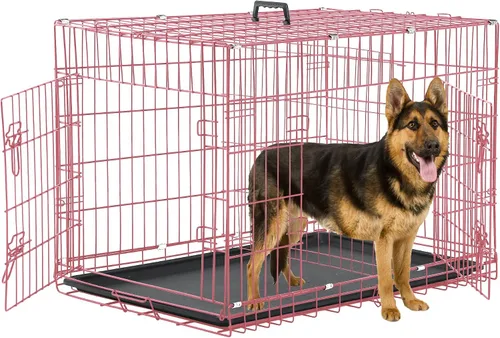 Vista 10 de Jaulas de 24 pulgadas para perros pequeños, 20 libras, jaula plegable para mascotas con bandeja de panel divisor, jaula de doble puerta para Negro