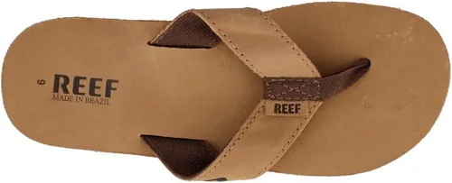 Vista 2 de Reef Chanclas suaves de cuero para hombre, Bronce