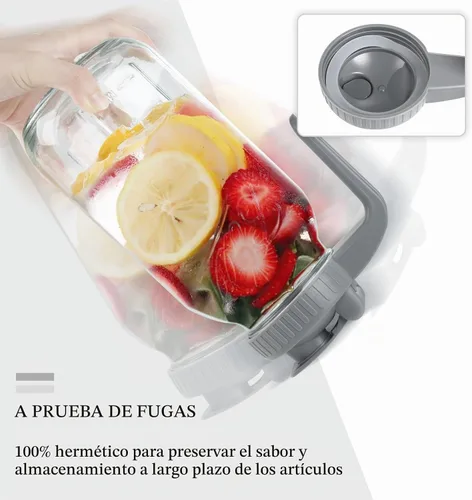 Vista 4 de Tapa de boquilla para tarros de boca ancha, tapa hermética con asa, a prueba de fugas y duradera, paquete de 2