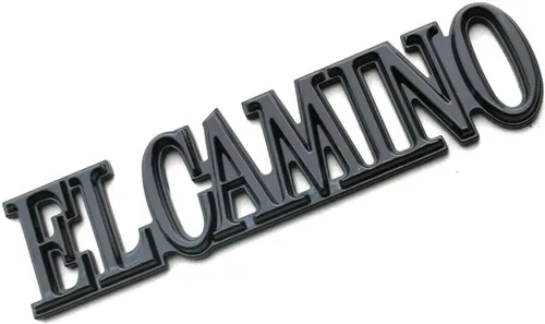 Vista 3 de 2 piezas para El Camino 1978-1987, emblema de panel de cuarto de panel, placa de identificación 3D, repuesto para El Camino (negro brillante)
