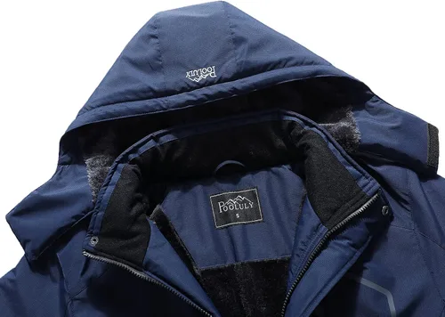 Vista 5 de Pooluly - Chaqueta impermeable de invierno, esquí, snowboard, para hombre, con capucha, rompevientos.