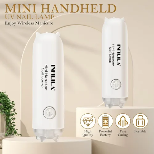 Vista 2 de NXJ INFILILA Mini luz UV para uñas de gel, 3 W, mini lámpara de uñas UV para mujer, hogar, salón de bricolaje, lámpara de curación flash portátil