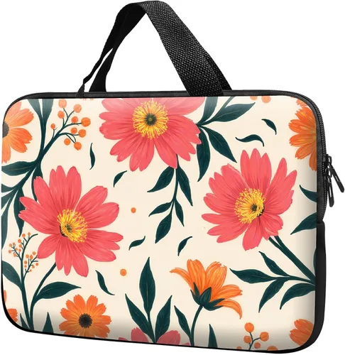Vista 10 de Funda para laptop con asa de 10 pulgadas, impermeable, diseño de onda, compatible con MacBook Air, Pro, HP, Dell, Lenovo, ASUS
