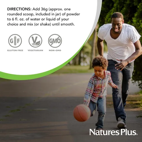 Vista 6 de NaturesPlus FRUITEIN - Batido exótico de frutas rojas – 1.3 libras – 0.46 oz de proteína a base de plantas por porción – Apoya la energía