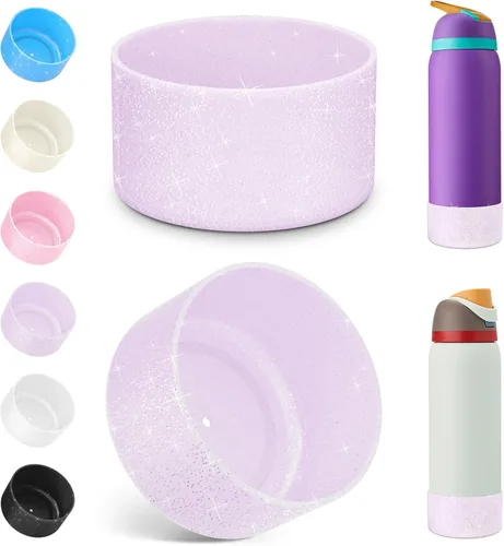 Vista 7 de Airboat 2 botas de silicona para botella de agua Owala de 24 onzas, funda protectora antideslizante para botellas de acero inoxidable, aptas