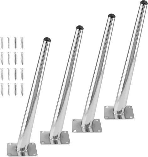 Vista 10 de 4 patas de muebles de 6 pulgadas, patas de metal cónicas oblicuas, color negro mate, pies de muebles de estilo de mediados de siglo para sofá