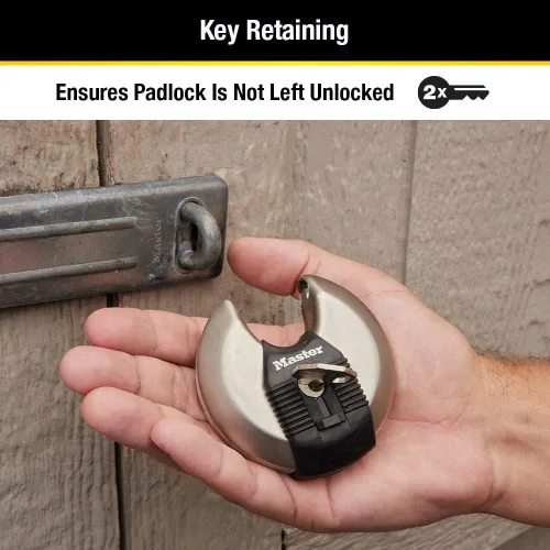 Vista 10 de Master Lock M50XD Magnum Candado de Disco de Acero Inoxidable de Servicio Pesado con Llave