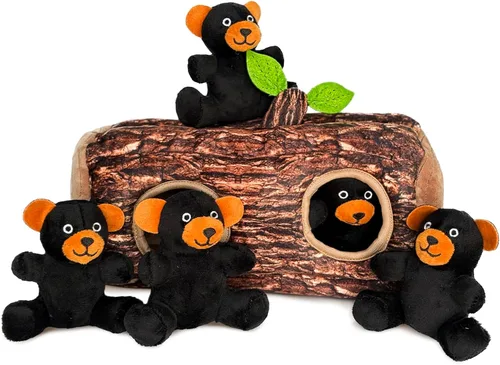 Vista 10 de Laifug juguete de peluche de ardilla escondida para perros, juguete interactivo con chillido para perros para jugar al escondite, L