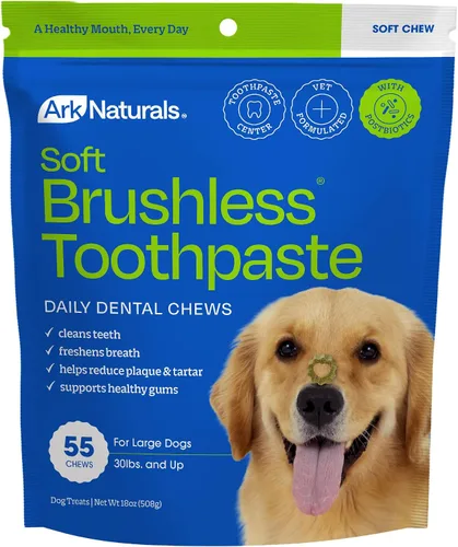 Vista 9 de Ark Naturals Pasta Dental sin Cepillo, Masticables Dentales para Perros de Razas Extra Grandes, Refresca el Aliento, Textura Única Ayuda a Reducir
