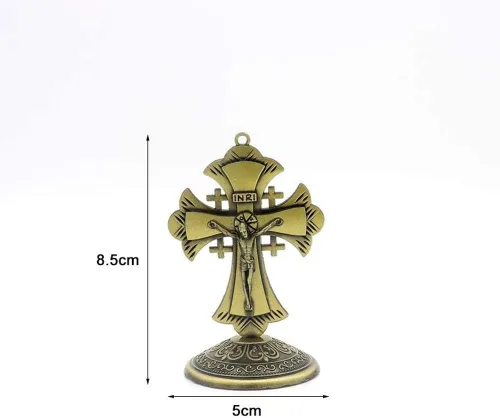 Vista 2 de Cruz de metal para decoración de coche, 12 apóstoles de Cristo, imagen católica, Jesús, decoración del hogar, cruz religiosa crucifijo