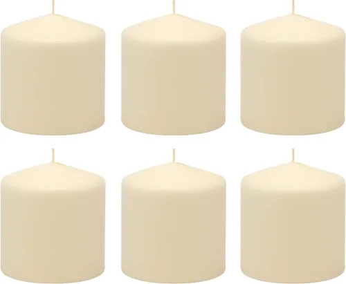 Vista 5 de Stonebriar Juego de velas de pilar marfil sin perfume, juego de 6, 3 x 6 y 3 x 3