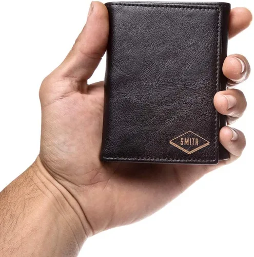 Vista 3 de Swanky Badger NUEVA cartera personalizada: billetera triple, ranuras para identificación y tarjetas Negro diamond