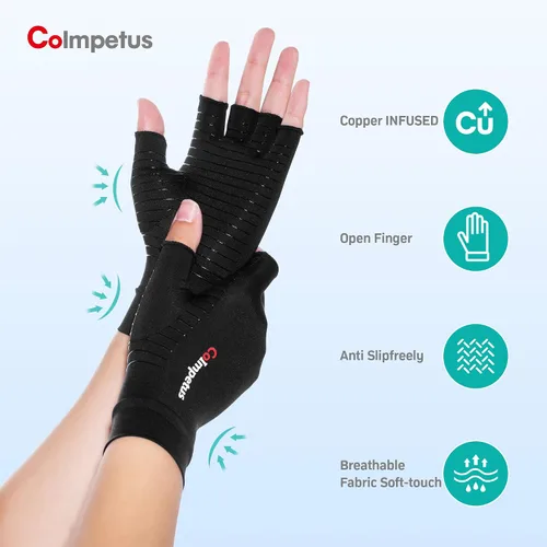 Vista 2 de Guantes de artritis, guantes transpirables antideslizantes sin dedos para artritis