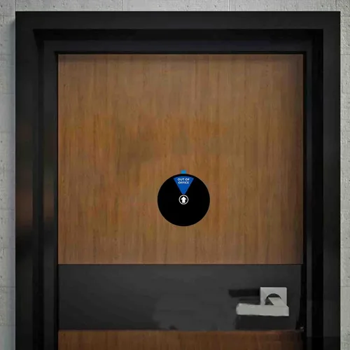 Vista 8 de Letrero para Puerta de Oficina, No Molestar/Entra Bienvenido/Fuera de la Oficina/en una Reunión/Volver Pronto/Trabajar Remotamente, Indicador