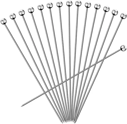 Vista 11 de 20 palillos de cóctel para bebidas, palillos de dientes de cóctel de acero inoxidable largos, brochetas de cóctel reutilizables, palillos de martini