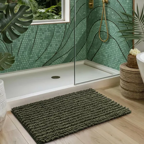 Vista 4 de DEXI - Alfombra de baño de 16 x 24 pulgadas, super suave y gruesa de felpilla absorbente, antideslizante, lavable a máquina, de microfibra esponjosa