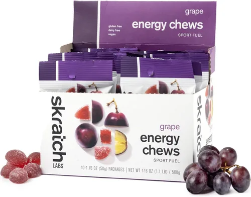 Vista 11 de Skratch Labs Energy Chews Gomitas de cafeína para correr, ciclismo y rendimiento deportivo, alternativa al gel, cereza agria (paquete de 10), sin
