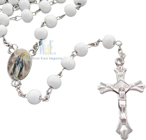 Vista 7 de 12 piezas de Rosario aromático milagroso Nuestra Señora de Gracia Rosario Religioso Regalos Regalos de Madera Rosario Collar en caja de regalo Bolsa