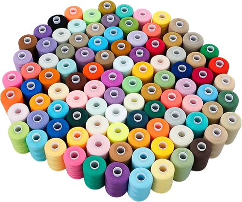 Vista 18 de Simthread Hilo de coser multiusos, 42 carretes surtidos de poliéster de 1000 yardas para costura, prácticos hilos de coser de poliéster para máquina