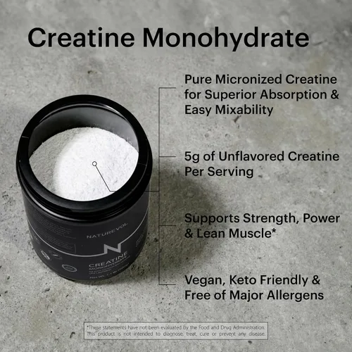 Vista 4 de Monohidrato de creatina en polvo – Polvo de creatina micronizado sin sabor, puro y vegano, fácil de disolver Apoya la fuerza, la recuperación