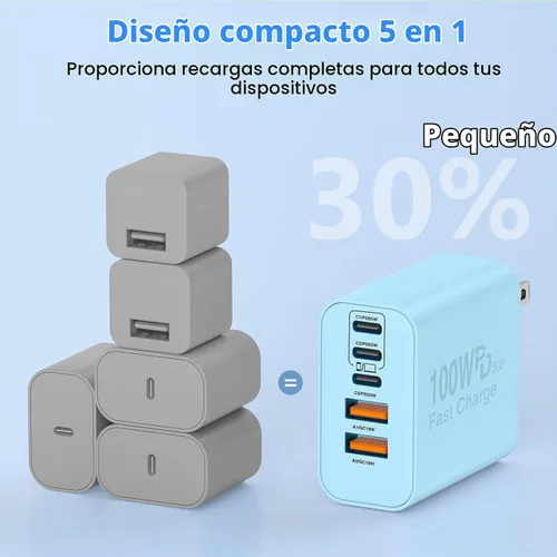 Vista 5 de QZIIW Bloque de cargador rápido de pared USB C, bloque de carga rápida tipo Azul