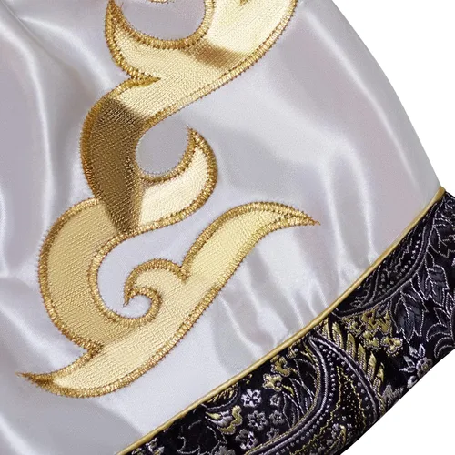 Vista 4 de Pantalones cortos clásicos de Muay Thai para hombres y mujeres, boxeo, kickboxing, alto grado, artes marciales mixtas, ropa de entrenamiento