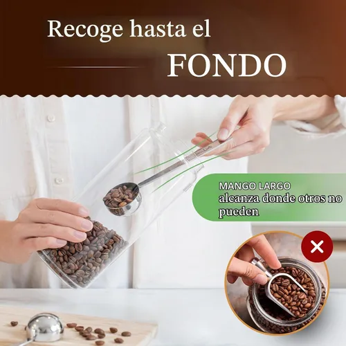 Vista 4 de Orblue Juego Premium de Cucharas para Café - 1 Cucharada (15ml) y 2 Cucharadas (30ml) Cuchara Medidora - Cuchara Medidora de Café de Acero Plata