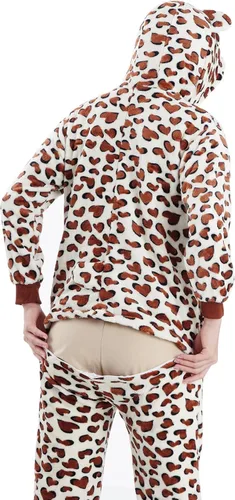 Vista 6 de Ishua Cheetah Onesie, Leopard Costume Onesie, Children Cheetah Animal Onesie Costumes, Leopard Oneside Costume Halloween(130)