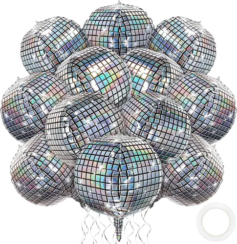 Vista 11 de Durony 12 piezas, 46 cm, globos de voleibol, decoraciones temáticas de voleibol para fiestas, globos de Mylar de aluminio, globos de voleibol