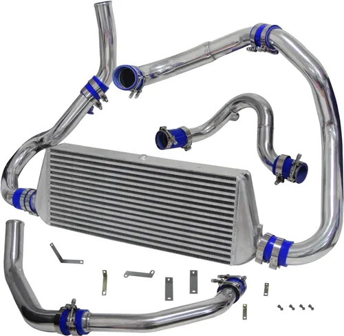 Vista 8 de Kit Intercooler Turbo Montaje Delantero para Subaru WRX STI Impreza GDA GDB 00-05 Negro