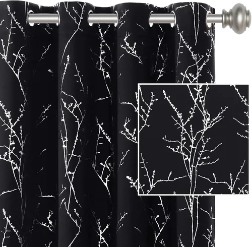 Vista 8 de H.VERSAILTEX Cortinas opacas con estrellas para habitación de niños y niñas, con bloqueo de luz completa, bonitas cortinas gruesas y suaves