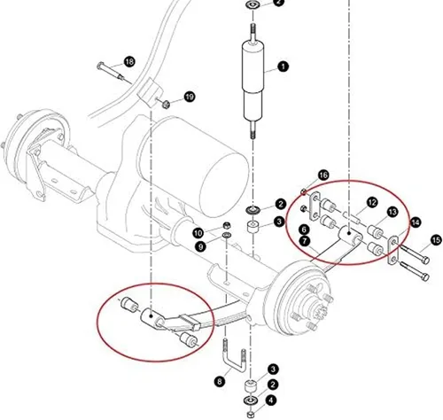 Vista 7 de Huskey EZGO TXT 1996 - Kit de bujes de resorte de hoja trasera