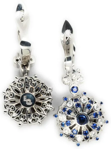 Vista 2 de ETHNIQ Aretes Diseño único colgante con circonita cúbica (74 piedras), joyería ligera de moda para mujer para todos los eventos, ideal para el día