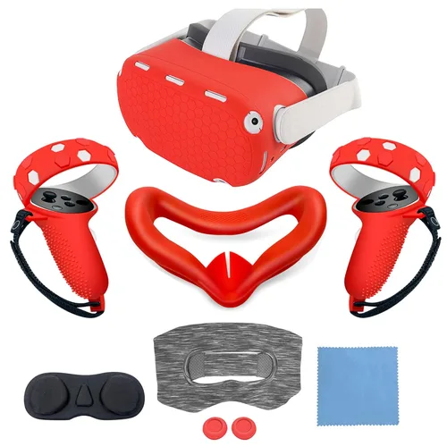 Vista 8 de JYMEGOVR for Oculus Quest 2 Silicone Cover, Protective Cover Accessories for Meta VR, Multi Colors Soft Shell Skin, Controller Grips & Face Cover