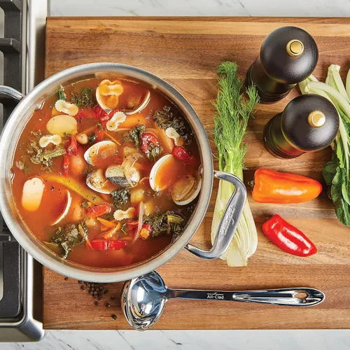 Vista 5 de All-Clad Utensilios de cocina especializados de acero inoxidable, juego de 5 herramientas con cajuela, herramientas de cocina, trucos de cocina