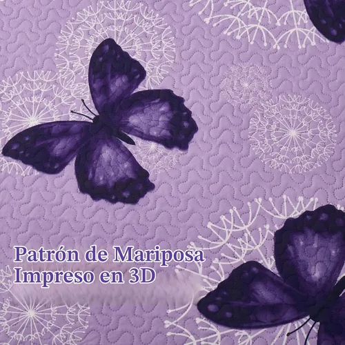 Vista 4 de ARTALL Juego de edredón de 3 piezas con estampado de mariposas, microfibra suave y ligera, colcha, cobija y manta con 2 fundas de almohada