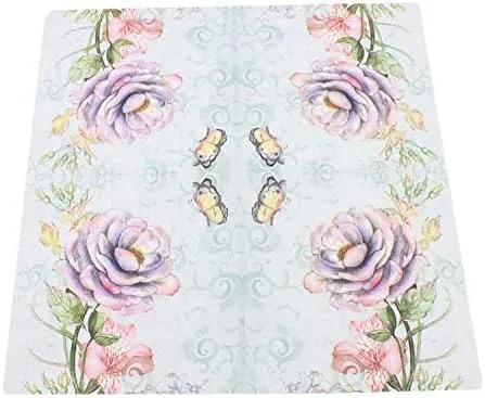 Vista 5 de WallyE Servilletas de papel de rosa y mariposa, tejido floral para fiesta de té, almuerzo, despedida de soltera, fiesta de té, boda o decoupage